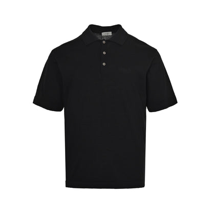 Dior 25ss signature letter embroidered knitted Polo short sleeves