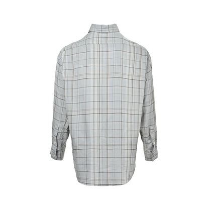 Acne Studios bow light gray plaid long-sleeved shirt