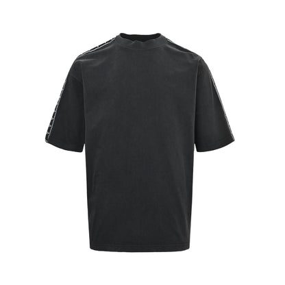 Balenciaga/Balanciaga 26ss string logo webbing washed short sleeves