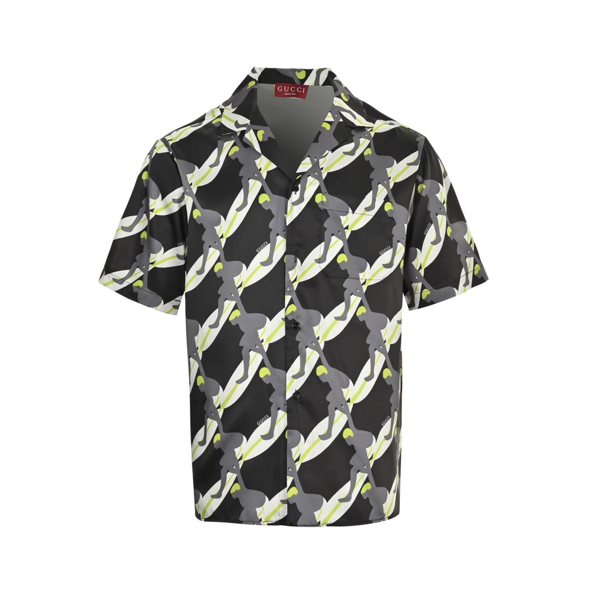 Gucci 25ss surf mulberry silk suit short-sleeved shirt