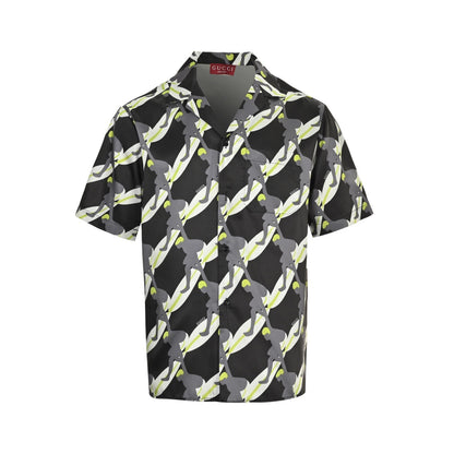 Gucci 25ss surf mulberry silk suit short-sleeved shirt