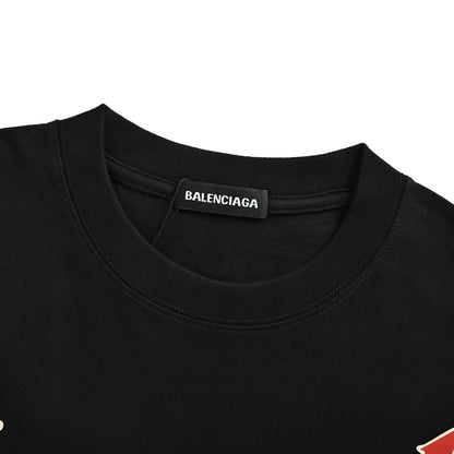 Balenciaga/Balanciaga flame letter print short sleeves