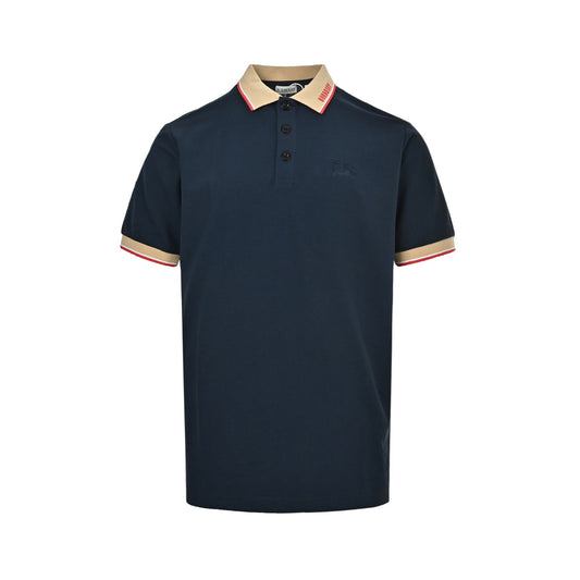 Burberry 25ss War Horse Embroidered Neck Jacquard Polo Short Sleeve (Navy Blue)