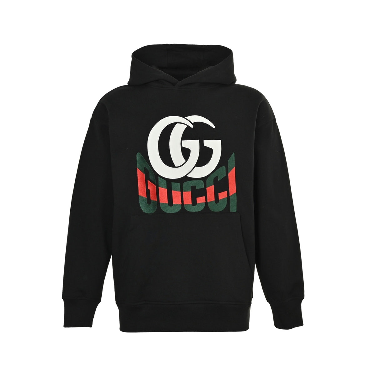 Gucci 25Fw double G letter embroidered hooded sweatshirt
