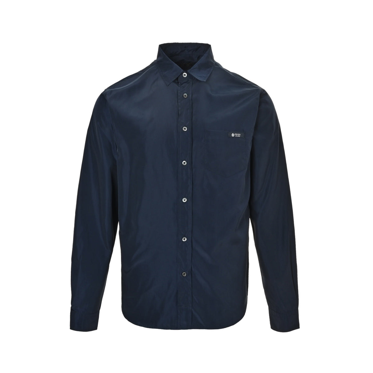 Prada pocket tag back triangle logo shirt