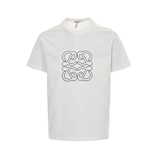 Loewe/Luo Yiwei 24ss embroidered large logo short sleeves