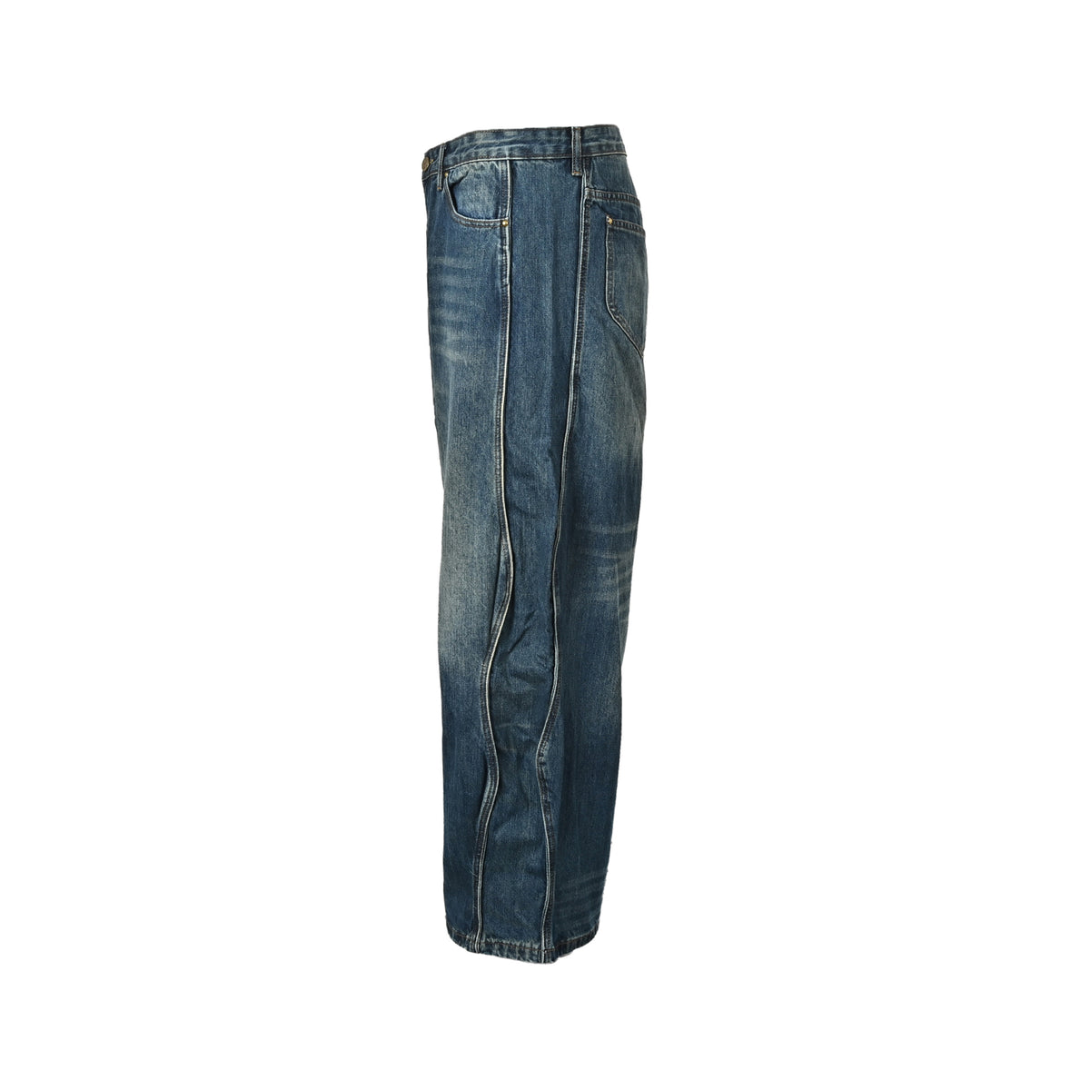 Louis Vuitton 25Fw wavy line washed jeans