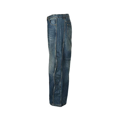 Louis Vuitton 25Fw wavy line washed jeans