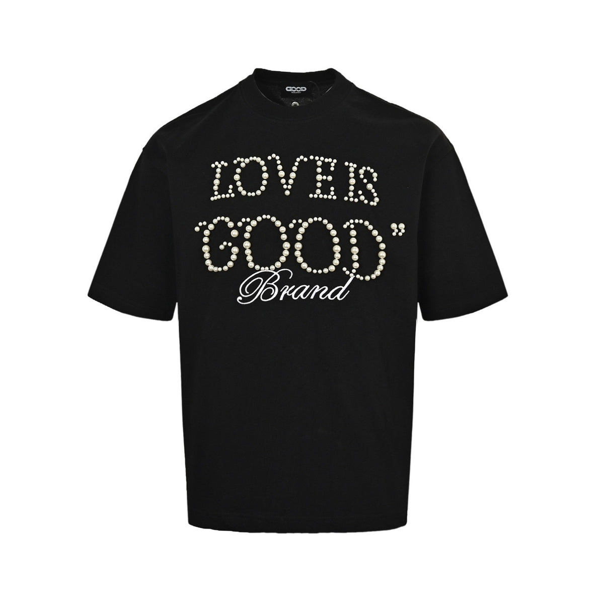 GOODBRAND 25ss pearl embroidered heavy-duty short sleeves