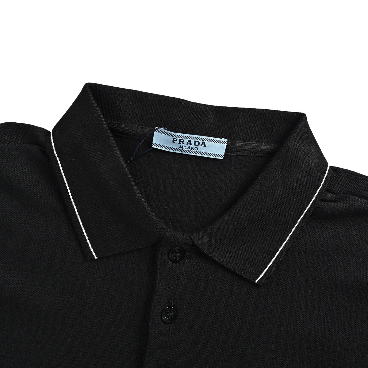 Prada classic triangle logo embroidered Polo short sleeves