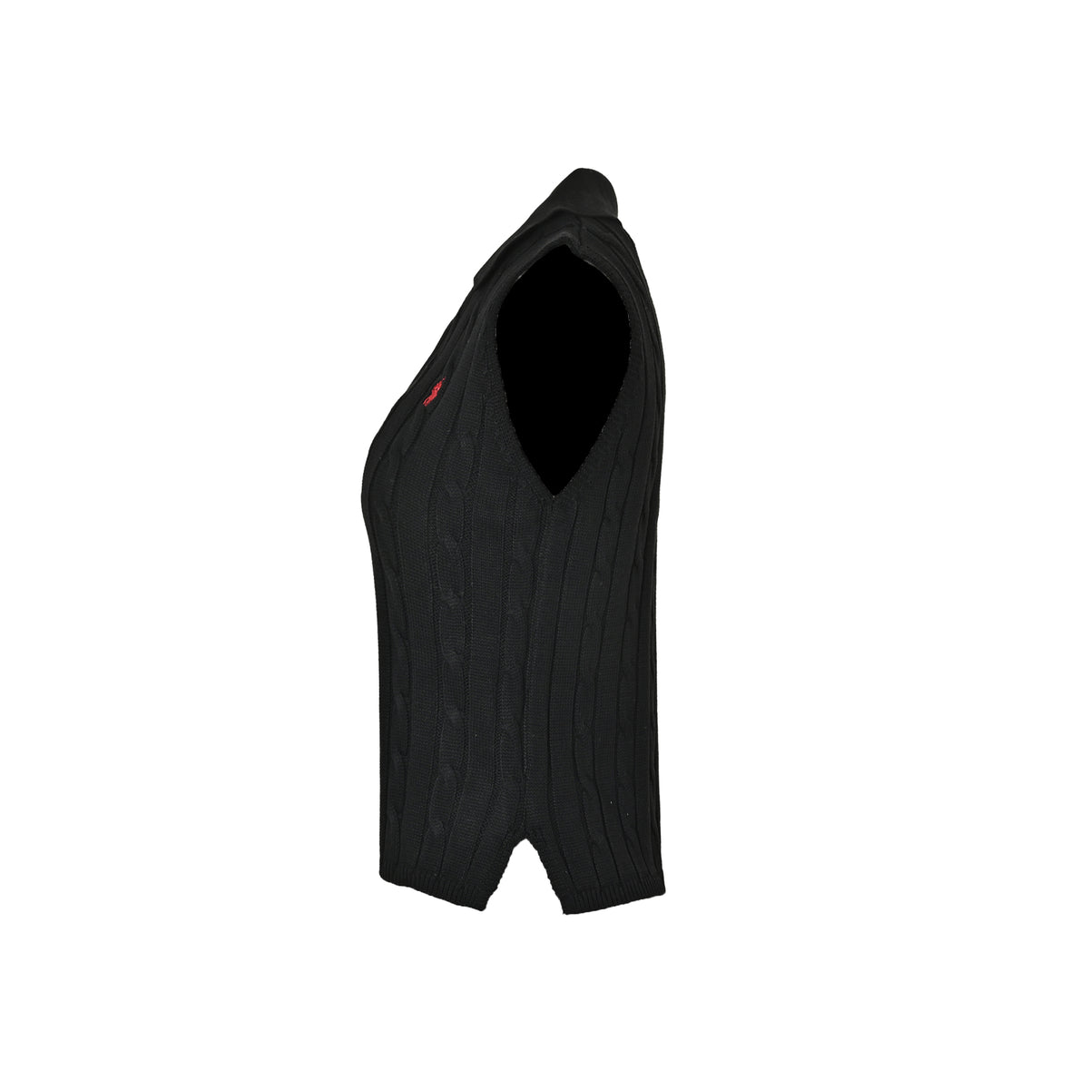 Ralph Lauren pony embroidered cable lapel sleeveless vest
