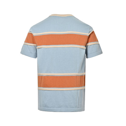 Louis Vuitton 26ss contrasting color patchwork striped knitted short sleeves