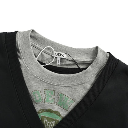 Loewe/Luo Yiwei 25Fw fake two-piece round neck sweatshirt