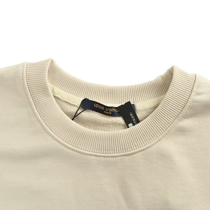 Louis Vuitton presbyopia leather logo patch round neck sweatshirt