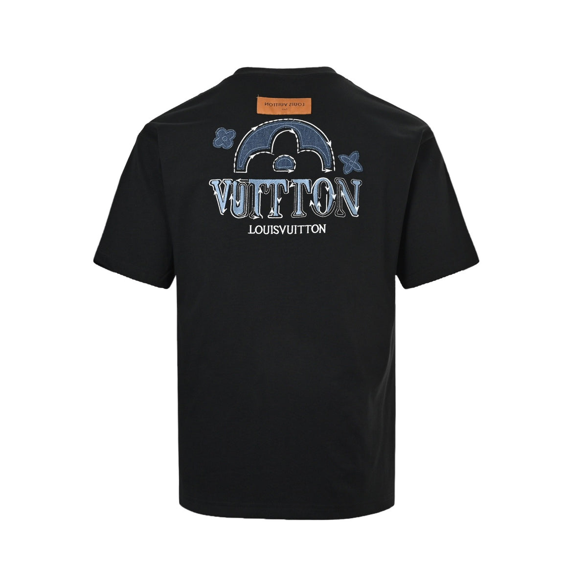 Louis Vuitton 26ss denim patch presbyopic letter embroidered short sleeves