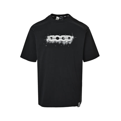 GOODBRAND 26ss Nebula printed silver hot diamond logo short sleeves