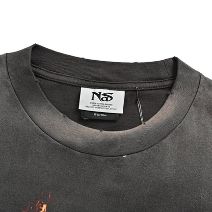 SAINT MICHAEL flame tape radio print short sleeves