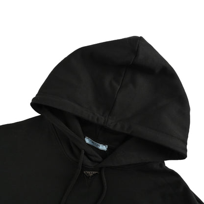 Prada 25Fw collar triangle logo nylon pocket hooded sweatshirt