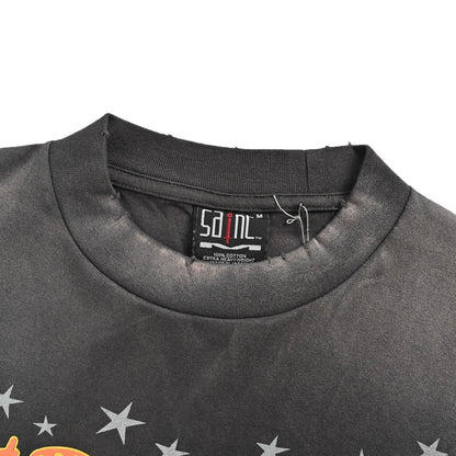 SAINT MICHAEL 25ss star slogan printed short sleeves