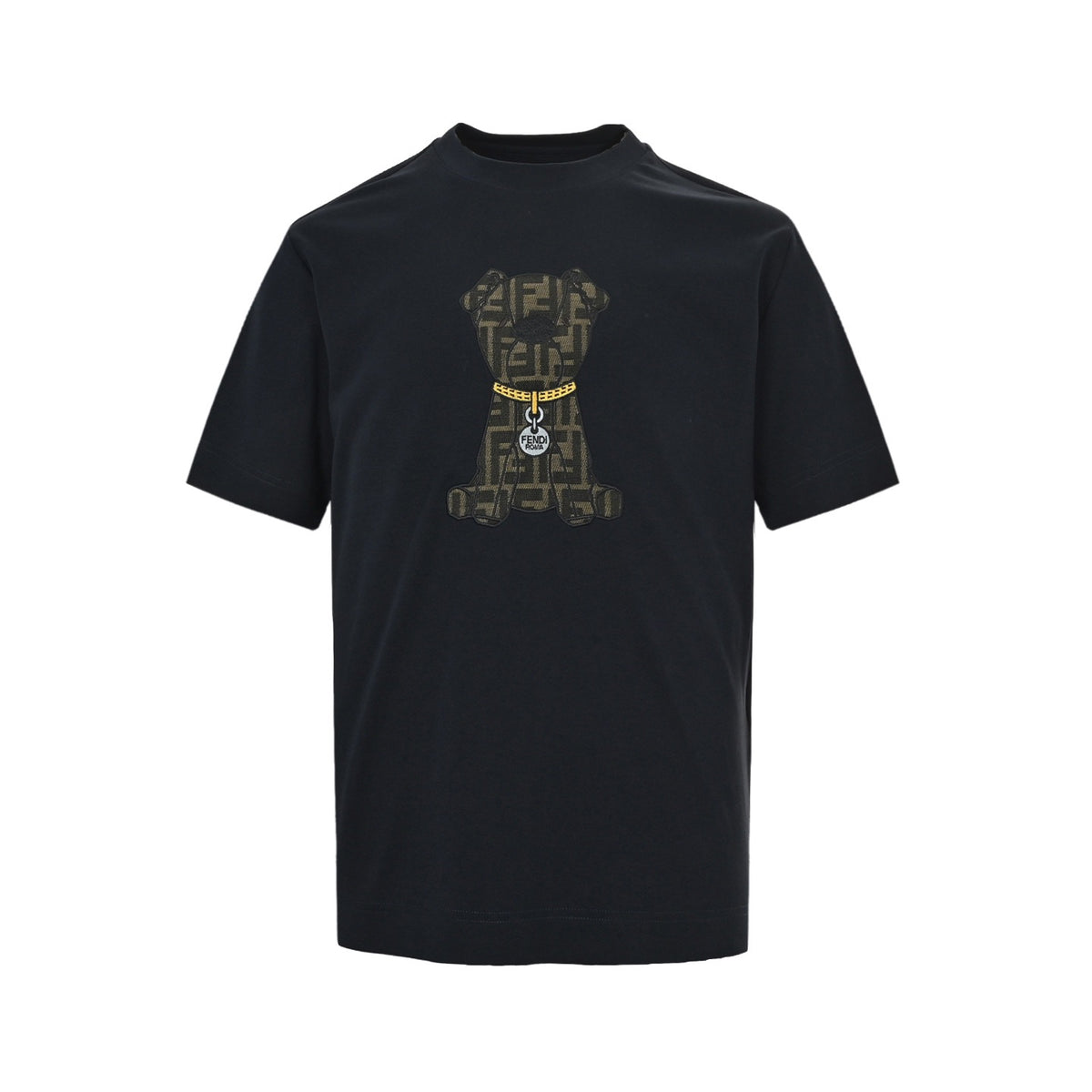 Fendi FF patch puppy embroidered short sleeves
