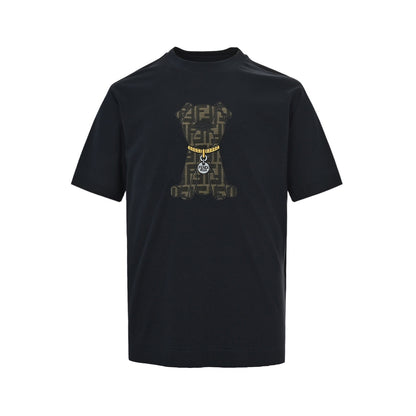 Fendi FF patch puppy embroidered short sleeves
