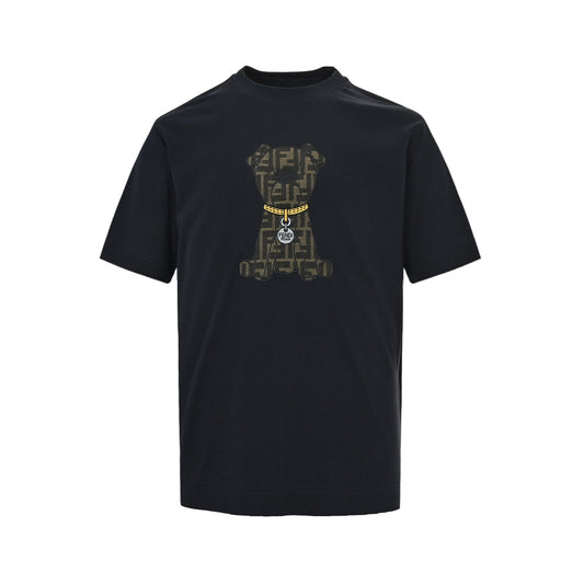 Fendi FF patch puppy embroidered short sleeves