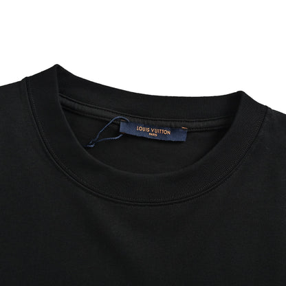 Louis Vuitton four-leaf clover logo graffiti hand-painted short-sleeve