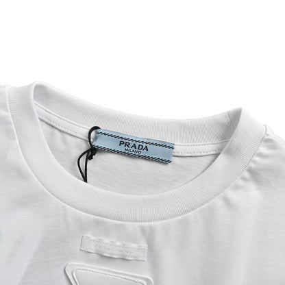 Prada 25ss short sleeves with triangle cloth label on the chest