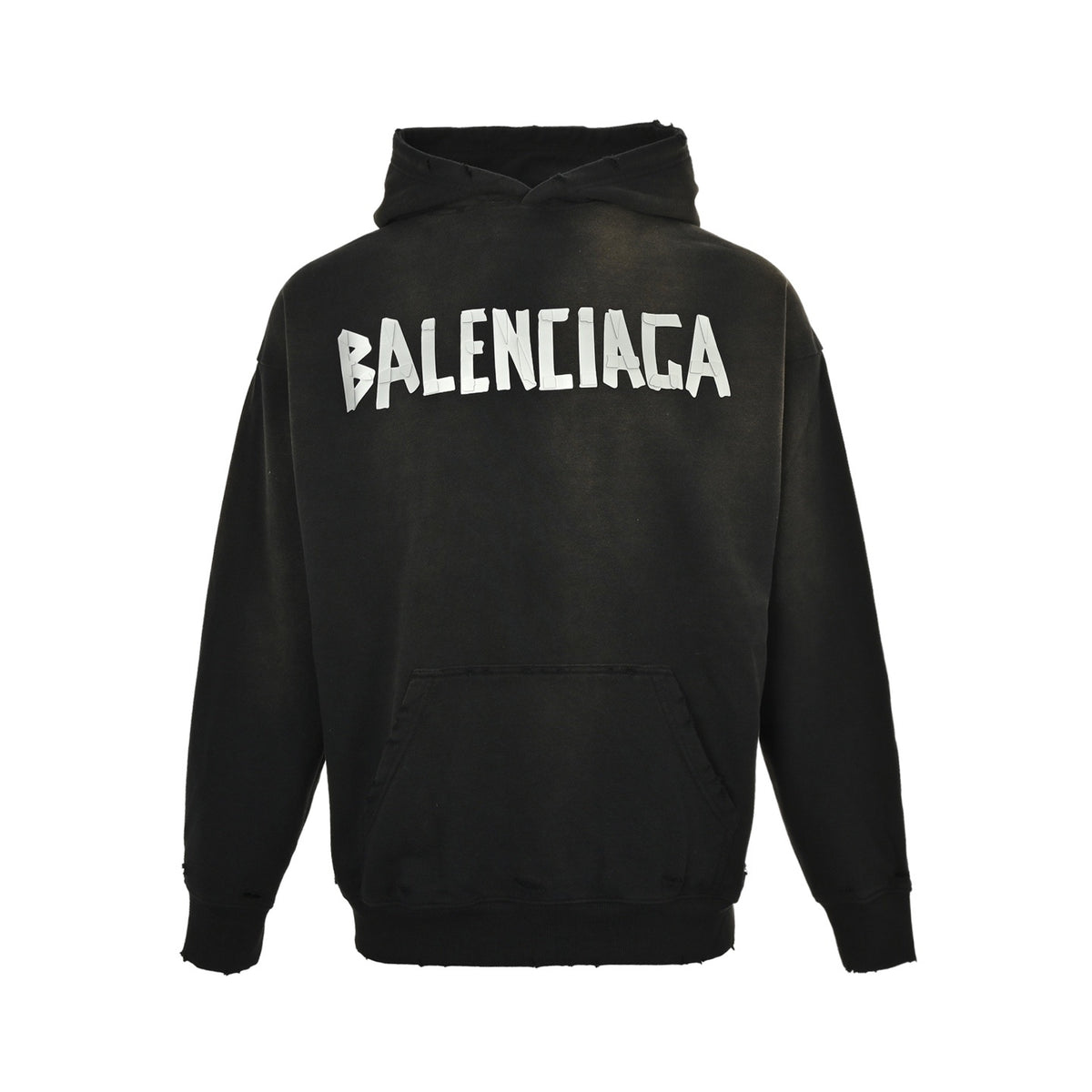 Balenciaga 25Fw three-dimensional tape pressed water washable hole hooded sweatshirt