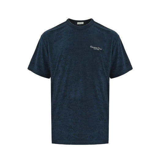 Dior 25ss terry cloth short sleeves with embroidered logo on the chest