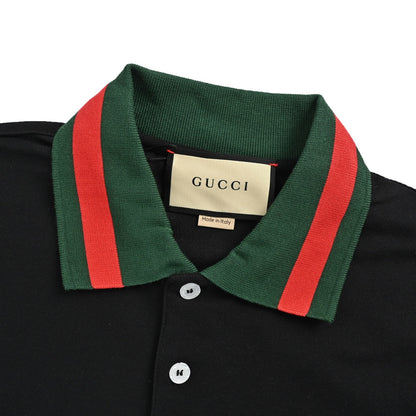 Gucci classic red and green webbing double G dark pattern embroidery Polo short sleeves