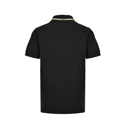 Burberry plaid splicing collar Polo short sleeves