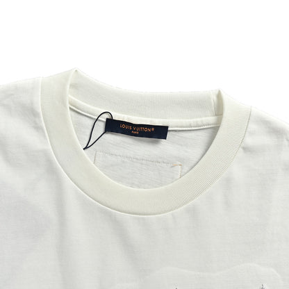 LouisVuitton/Louis Vuitton gradient color thread sailing bird embroidery short sleeves