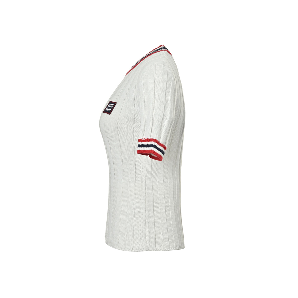 Miu Miu Logo preppy knitted short sleeves