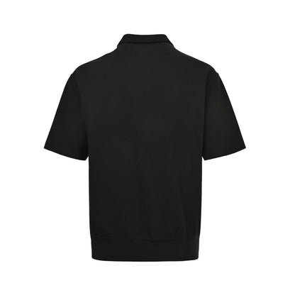 BOTTEGA VENETA/BV woven leather half-zip Polo short sleeves