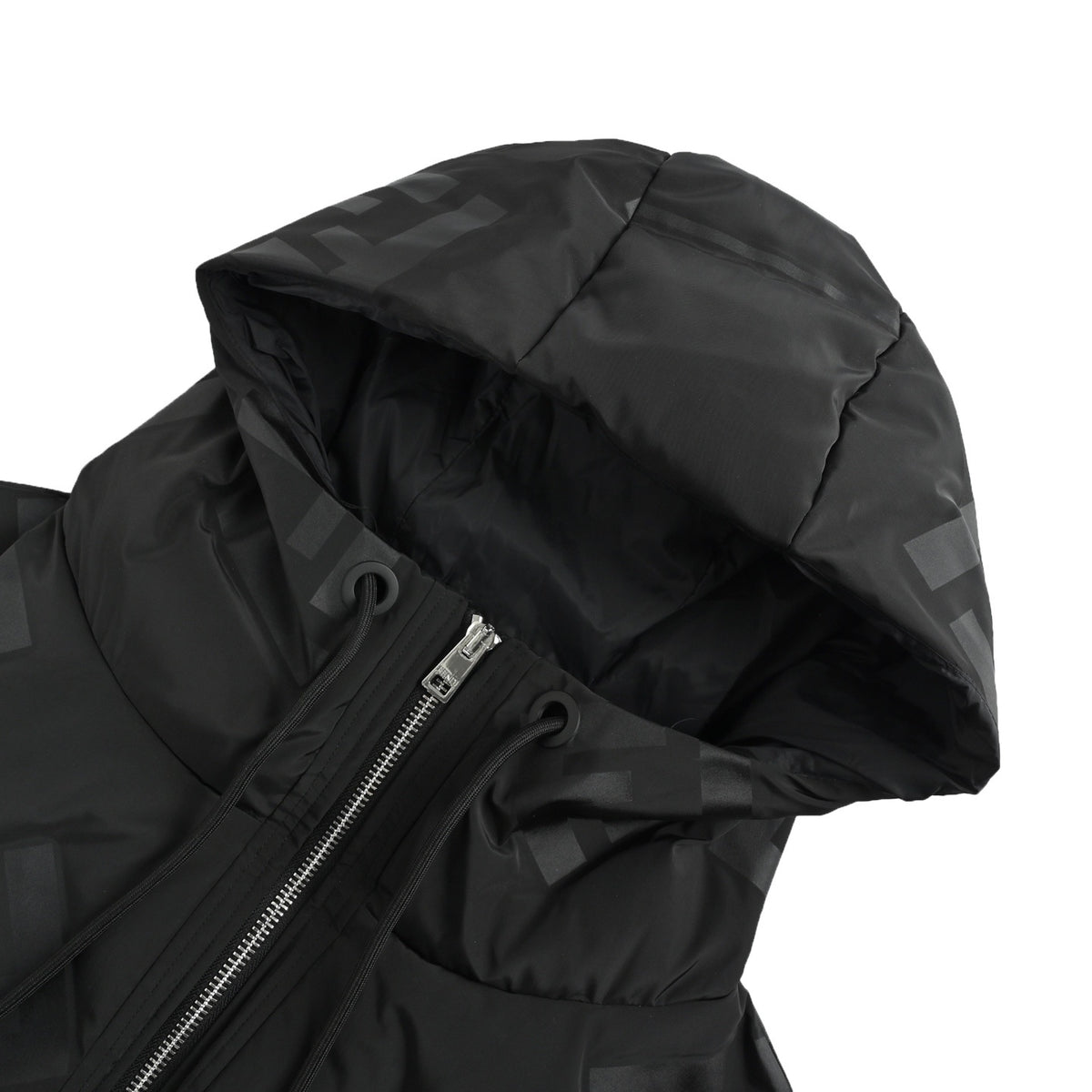 Fendi FF embossed nylon hooded down jacket