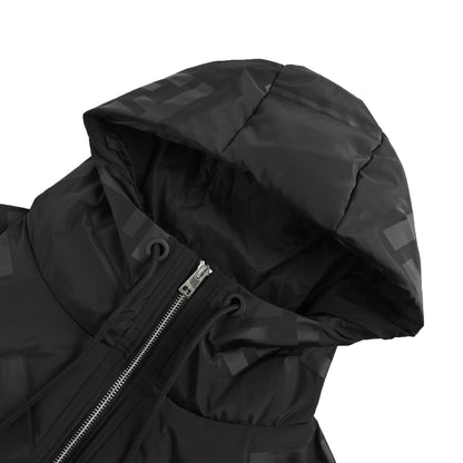 Fendi FF embossed nylon hooded down jacket