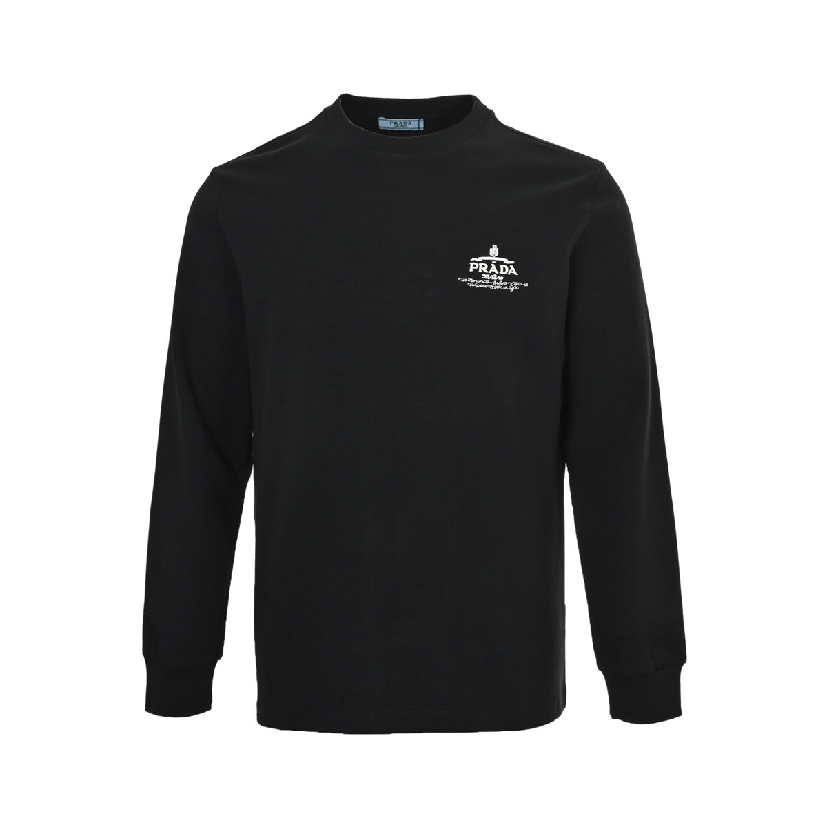 Prada 25Fw long-sleeved T-shirt with large logo signature embroidery on the back