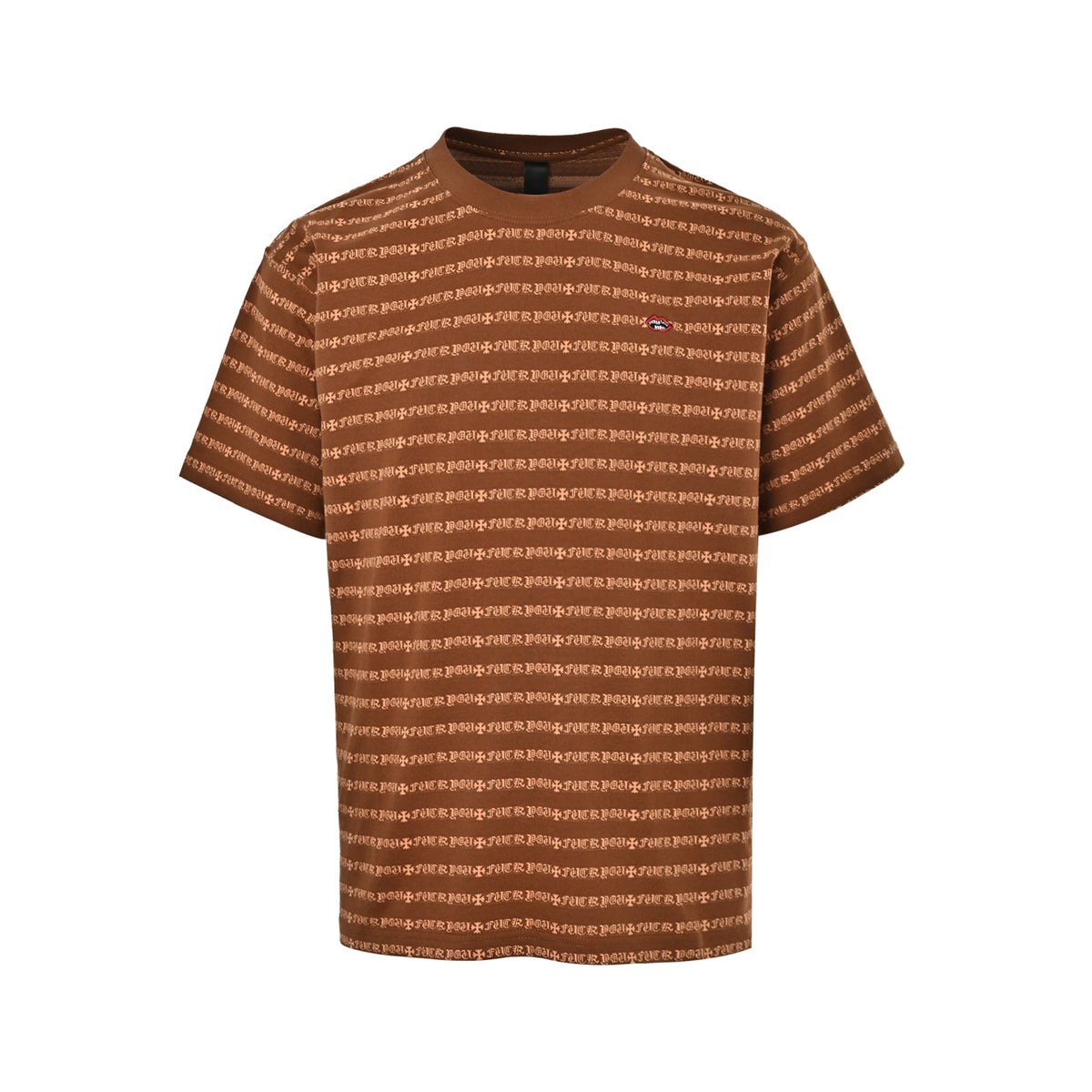 Chrome Hearts/Chrome Heart red lip printed cross Sanskrit yarn-dyed short sleeves