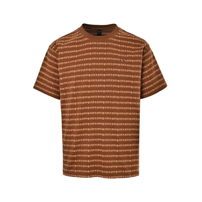 Chrome Hearts/Chrome Heart red lip printed cross Sanskrit yarn-dyed short sleeves