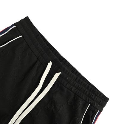 Gucci full double G jacquard red and green striped webbing suit trousers