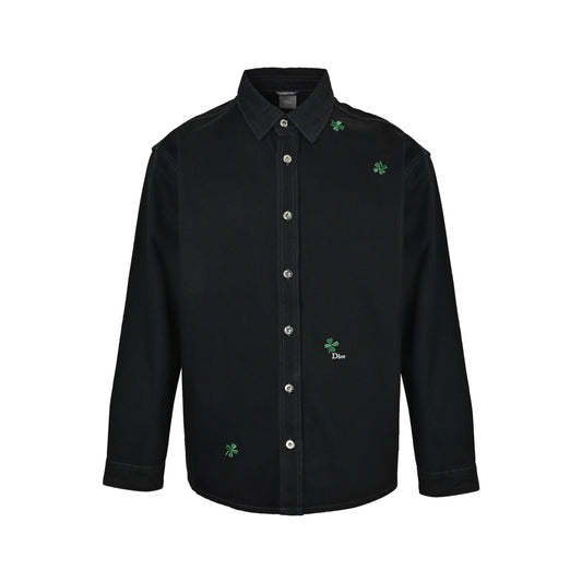 Dior four-leaf clover embroidered long-sleeved shirt jacket