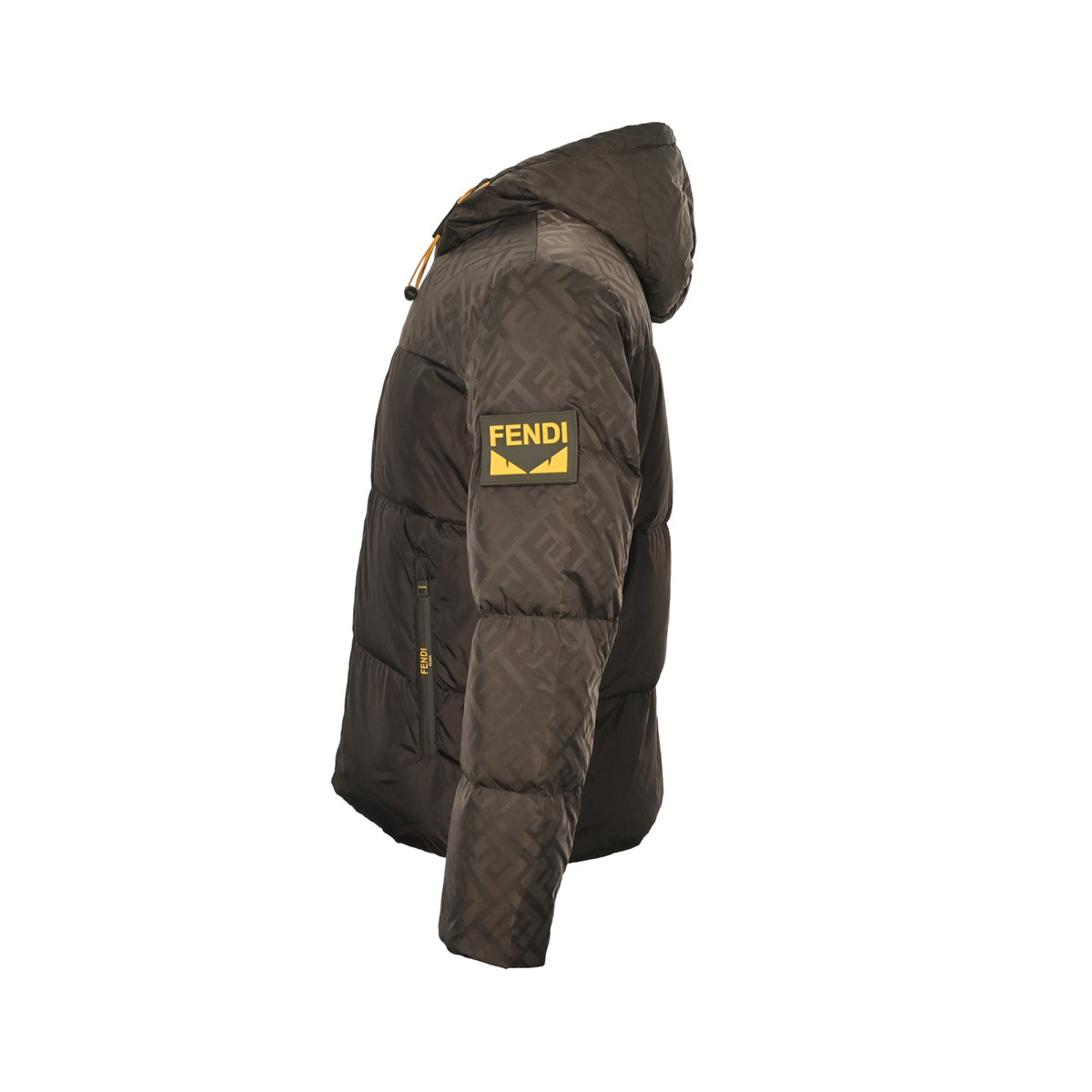 Fendi Double F presbyopic patchwork hooded down jacket