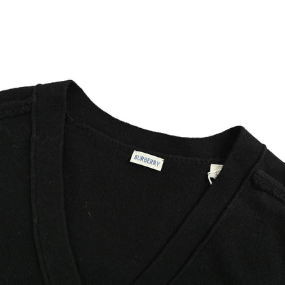 Burberry plaid war horse patch cardigan sweater