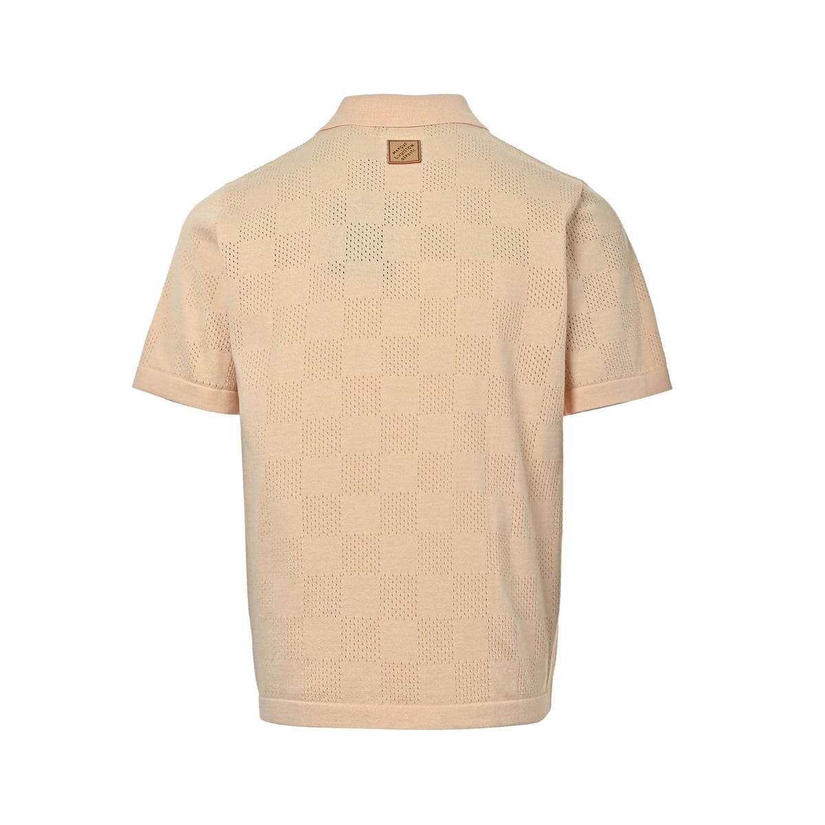 Louis Vuitton checkerboard mesh knitted Polo short-sleeved cardigan