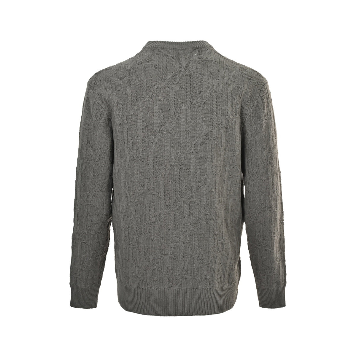 Dior 25Fw all-over printed gray jacquard crew neck sweater