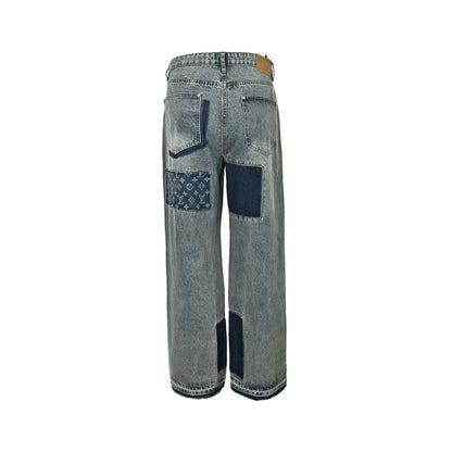 Louis Vuitton patchwork skateboard jeans