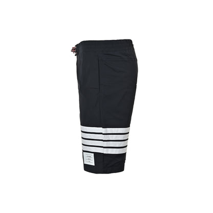 ThomBrowne/Thom Brown nylon four-bar colorful drawstring shorts