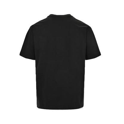 Loewe/Luoyiwei embossed logo leather patch pocket short sleeves