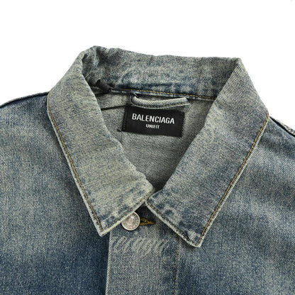 Balenciaga/Balanciaga 24Fw small letters all over printed washed denim jacket